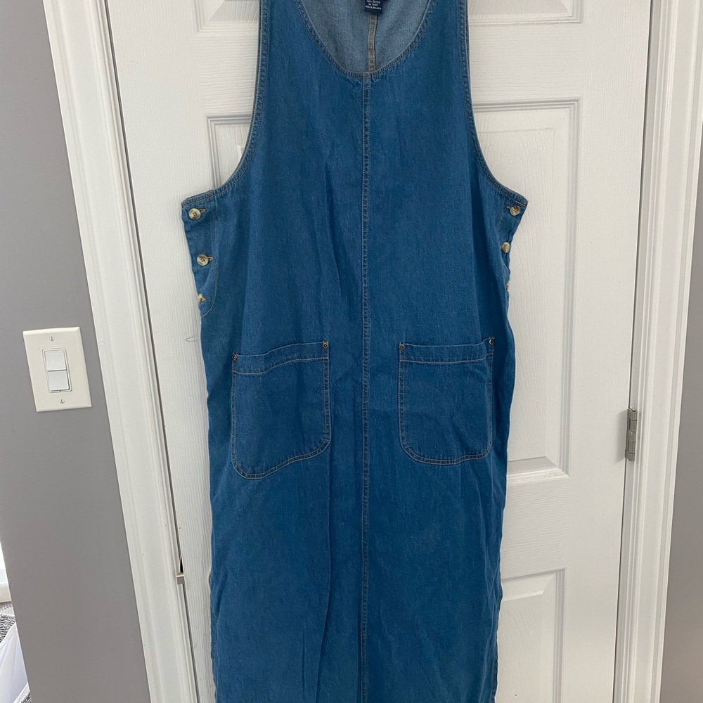 Rare Vintage Blue Denim Sleeveless Dress Perfect New Looking Over 100$ Value
